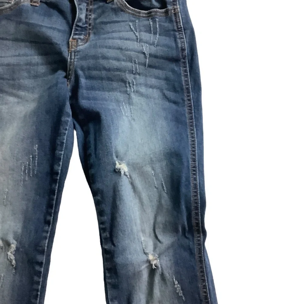 KanCan Twisted Seam Distressed Medium Wash Ankle Skinny Jeans Size 7 / 27